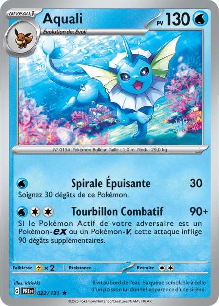 Carte Pokémon Aquali 022/131 Evolutions Prismatiques PRE EV8_5 Neuf FR LorenZone