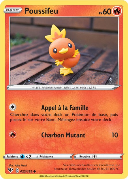 Carte Pokémon Poussifeu 022/189 SWSH3 Ténèbres Embrasées EB03 Neuf FR LorenZone