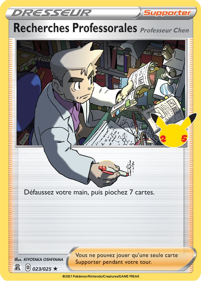 Carte Pokémon Recherches Professorales Professeur Chen 023/025 CEL Célébrations 25 ans EB07_5 Neuf FR LorenZone