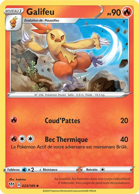 Carte Pokémon Galifeu 023/189 SWSH3 Ténèbres Embrasées EB03 Neuf FR LorenZone