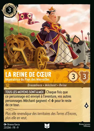 Carte Lorcana - Disney La Reine de Cœur, Impératrice du Pays des Merveilles 023/204 Chapitre 09 Fabuleux FAB Neuf FR LorenZone