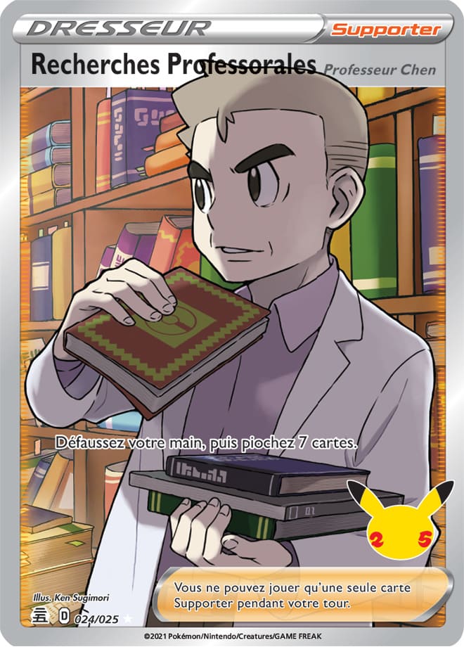 Carte Pokémon Recherches Professorales Professeur Chen 024/025 CEL Célébrations 25 ans EB07_5 Neuf FR LorenZone