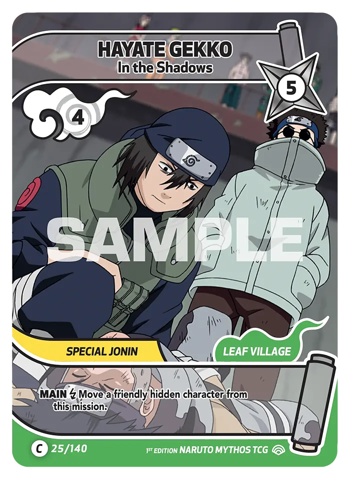 Carte Naruto Mythos Hayate Gekko In the Shadows 025/140 Common Full Art Shinobi Shiren 2ème Chapitre Neuf EN LorenZone