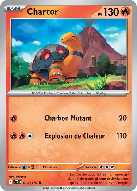 Carte Pokémon Chartor 025/159 JTG Aventures Ensemble EV09 Neuf FR LorenZone