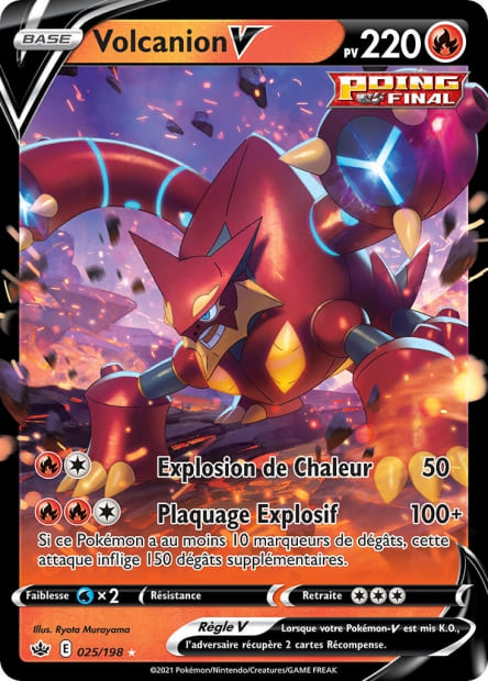 Carte Pokémon Volcanion V 025/198 CRE Règne de Glace EB06 Neuf FR LorenZone