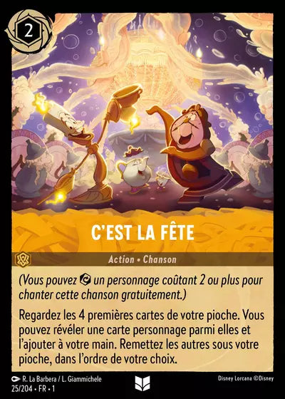 Carte Lorcana - Disney C'est la fête 025/204 Chapitre 01 Premier Chapitre FC Neuf FR LorenZone