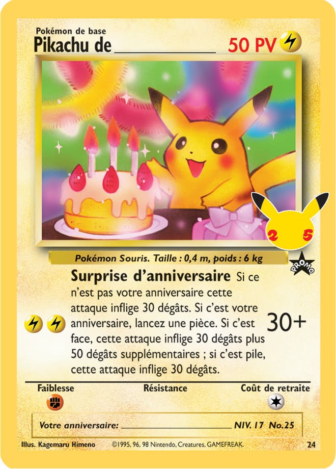 Carte Pokémon Pikachu de ___ 026/025 024/025 CEL Célébrations 25 ans EB07_5 Neuf FR LorenZone