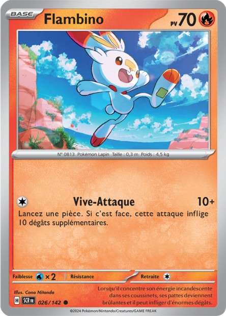 Carte Pokémon Flambino 026/142 SCR Couronne Stellaire EV07 Neuf FR LorenZone