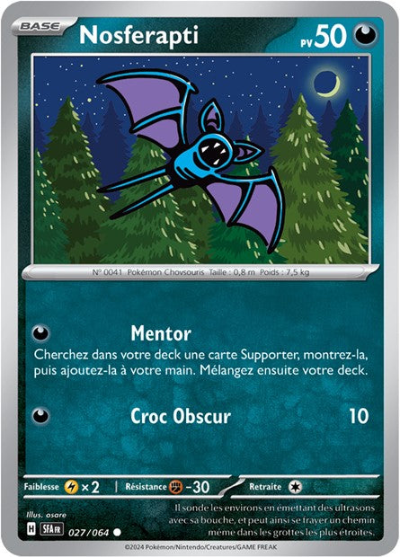 Carte Pokémon Nosferapti 027/064 Fable Nébuleuse SFA EV6_5 Neuf FR LorenZone