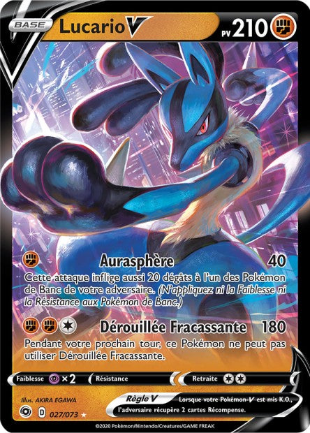 Carte Pokémon Lucario V 027/073 SWSH35 Voltage Eclatant EB3_5 Neuf FR LorenZone