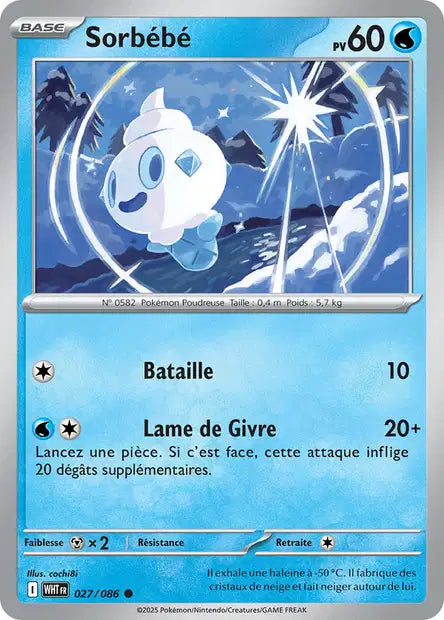 Carte Pokémon Sorbébé 027/086 WHT Flamme Blanche EV10_5 Neuf FR LorenZone