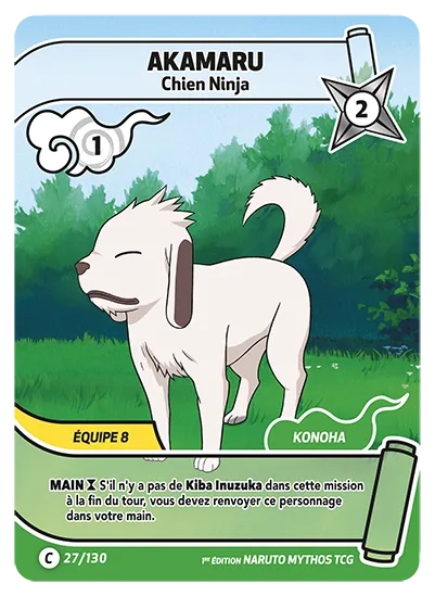 Carte Naruto Mythos AKAMARU – Chien Ninja 027/130 C 1er Chapitre Neuf FR LorenZone