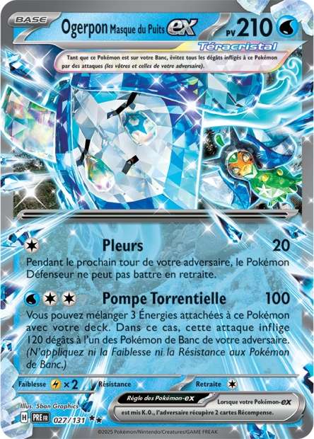 Carte Pokémon Ogerpon Masque du Puits EX 027/131 Evolutions Prismatiques PRE EV8_5 Neuf FR LorenZone