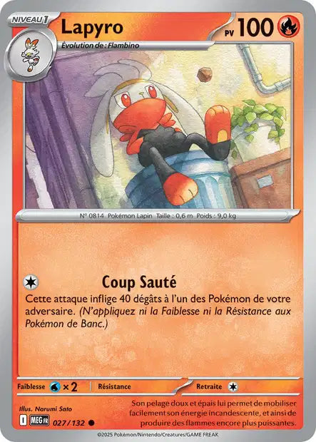 Carte Pokémon Lapyro 027/132 MEG Méga-Évolution ME01 Neuf FR LorenZone