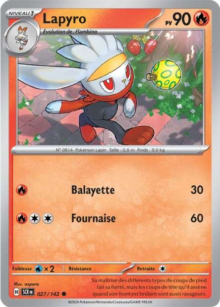 Carte Pokémon Lapyro 027/142 SCR Couronne Stellaire EV07 Neuf FR LorenZone