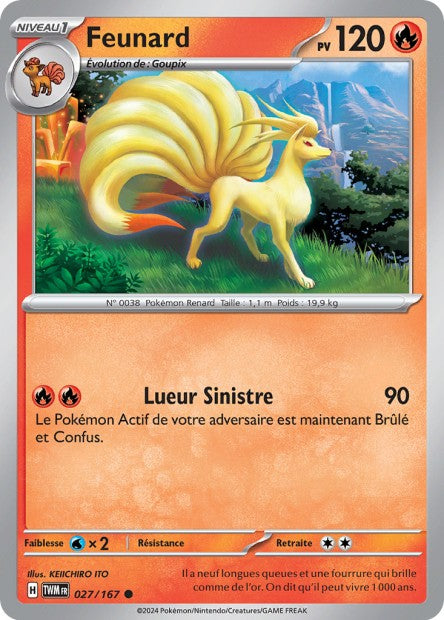 Carte Pokémon Feunard 027/167 TWM Mascarade Crépusculaire EV06 Neuf FR LorenZone