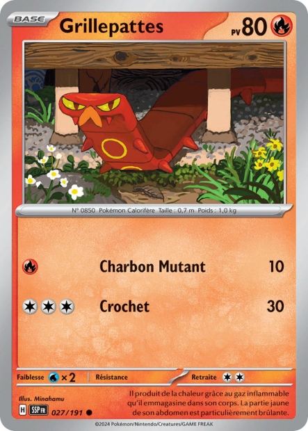 Carte Pokémon Grillepattes 027/191 SSP Étincelles Déferlantes EV08 Neuf FR LorenZone