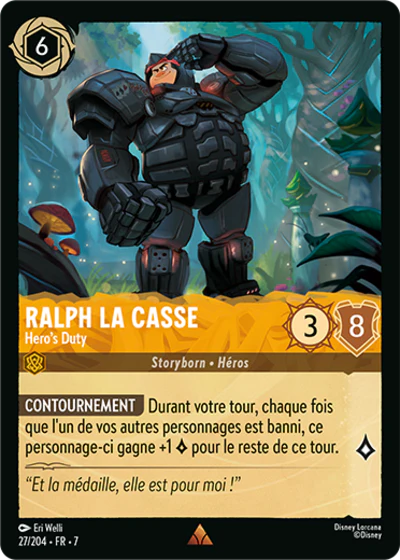 Carte Lorcana - Disney Ralph la casse, Hero's Duty 027/204 Rare Eri Welli Chapitre 07 L'Île d'Archazia ARI Neuf FR LorenZone