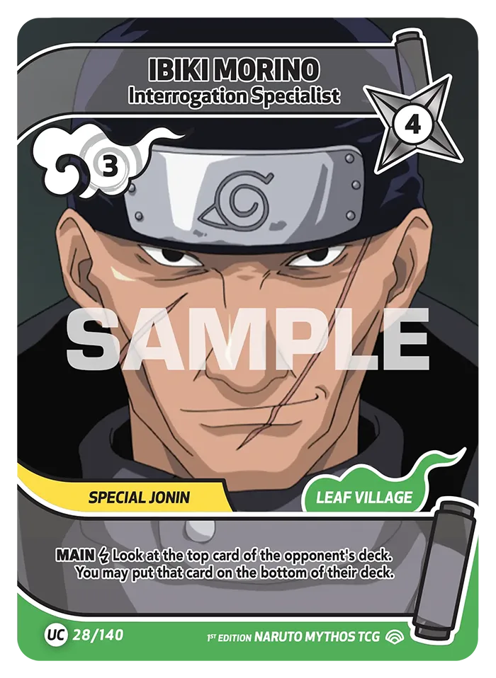 Carte Naruto Mythos Ibiki Morino Interrogation Specialist 028/140 Uncommon Full Art Shinobi Shiren 2ème Chapitre Neuf EN LorenZone