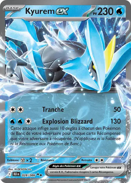 Carte Pokémon Kyurem EX 028/086 BLK Foudre Noire EV10_5 Neuf FR LorenZone