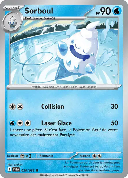 Carte Pokémon Sorboul 028/086 WHT Flamme Blanche EV10_5 Neuf FR LorenZone