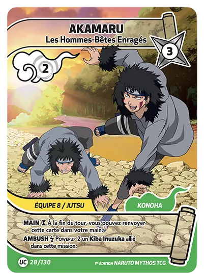 Carte Naruto Mythos AKAMARU – Les Hommes-Bêtes Enragés 028/130 UC 1er Chapitre Neuf FR LorenZone