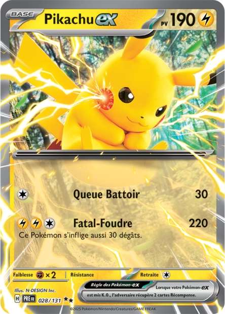 Carte Pokémon Pikachu EX 028/131 Evolutions Prismatiques PRE EV8_5 Neuf FR LorenZone