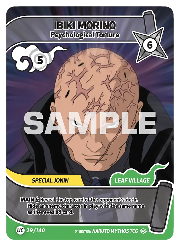 Carte Naruto Mythos Ibiki Morino Psychological Torture 029/140 Uncommon Full Art Shinobi Shiren 2ème Chapitre Neuf EN LorenZone