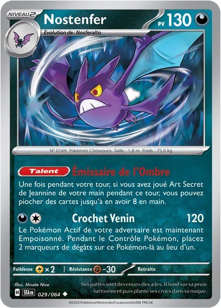 Carte Pokémon Nostenfer 029/064 Fable Nébuleuse SFA EV6_5 Neuf FR LorenZone