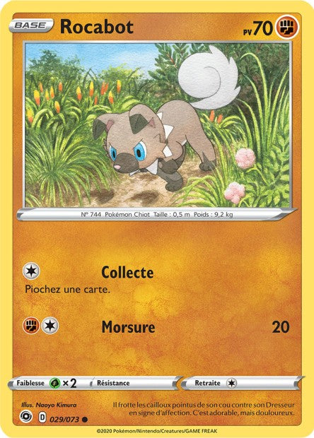 Carte Pokémon Rocabot 029/073 SWSH35 Voltage Eclatant EB3_5 Neuf FR LorenZone