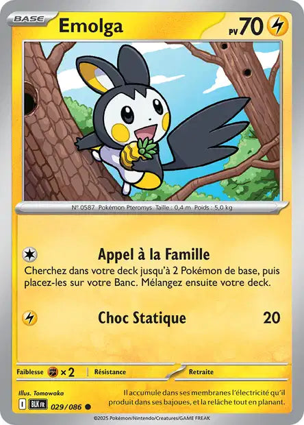 Carte Pokémon Emolga 029/086 BLK Foudre Noire EV10_5 Neuf FR LorenZone