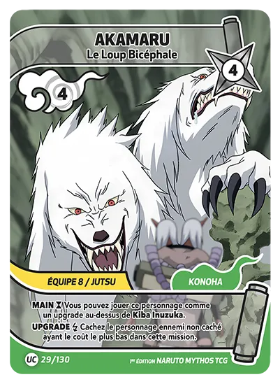 Carte Naruto Mythos AKAMARU – Le Loup Bicéphale 029/130 UC 1er Chapitre Neuf FR LorenZone