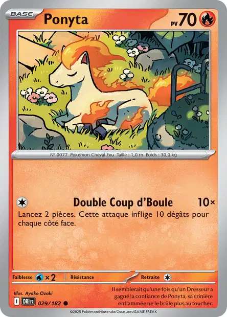 Carte Pokémon Ponyta 029/182 DRI Rivalités Destinées EV10 Neuf FR LorenZone