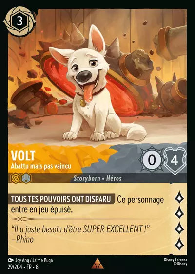 Carte Lorcana - Disney Volt, Abattu mais pas vaincu 029/204 Rare Joy Ang Jaime Puga Chapitre 08 Le Règne de Jafar ROJ Neuf FR LorenZone