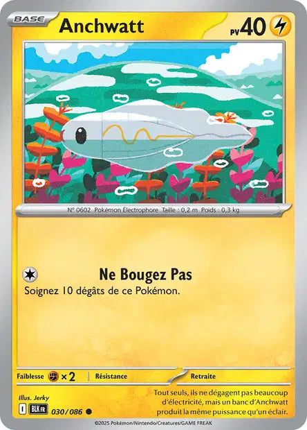 Carte Pokémon Anchwatt 030/086 BLK Foudre Noire EV10_5 Neuf FR LorenZone