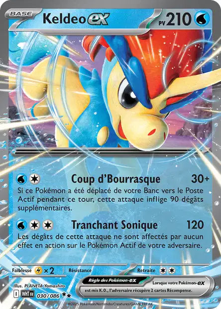 Carte Pokémon Keldeo EX 030/086 WHT Flamme Blanche EV10_5 Neuf FR LorenZone