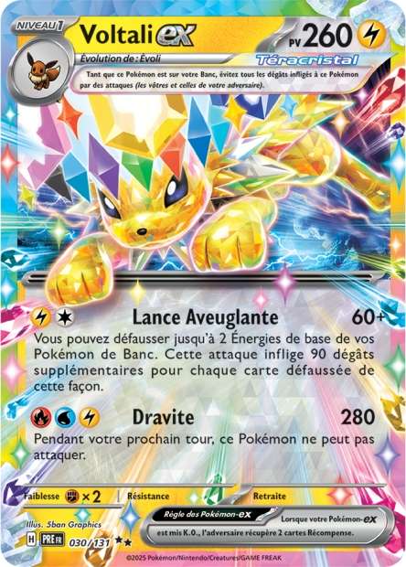 Carte Pokémon Voltali EX 030/131 Evolutions Prismatiques PRE EV8_5 Neuf FR LorenZone