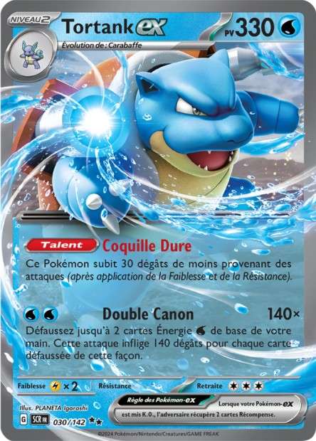 Carte Pokémon Tortank EX 030/142 SCR Couronne Stellaire EV07 Neuf FR LorenZone