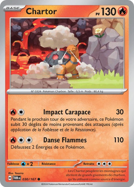Carte Pokémon Chartor 030/167 TWM Mascarade Crépusculaire EV06 Neuf FR LorenZone