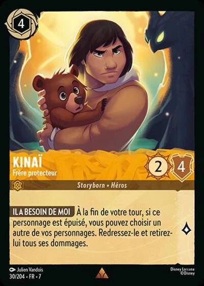 Carte Lorcana - Disney Kinaï, Frère protecteur 030/204 Rare Julien Vandois Chapitre 07 L'Île d'Archazia ARI Neuf FR LorenZone