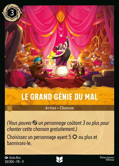Carte Lorcana - Disney Le Grand Génie du Mal 030/204 Chapitre 09 Fabuleux FAB Neuf FR LorenZone