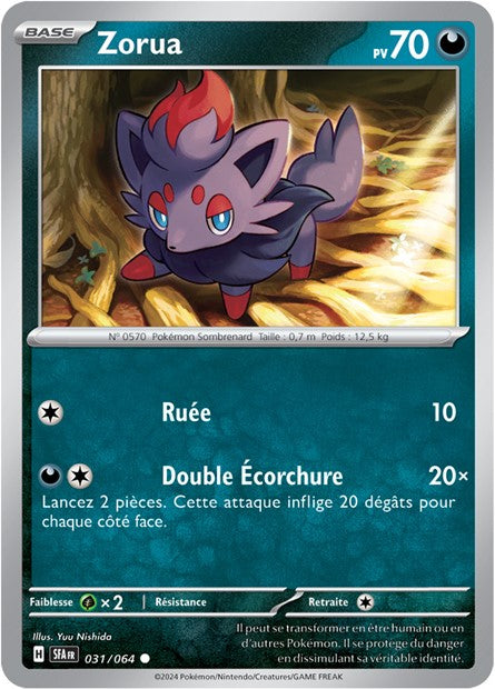 Carte Pokémon Zorua 031/064 Fable Nébuleuse SFA EV6_5 Neuf FR LorenZone