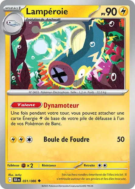 Carte Pokémon Lampéroie 031/086 BLK Foudre Noire EV10_5 Neuf FR LorenZone