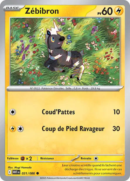 Carte Pokémon Zébibron 031/086 WHT Flamme Blanche EV10_5 Neuf FR LorenZone
