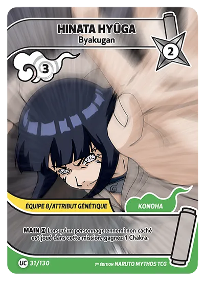 Carte Naruto Mythos HINATA HYÛGA – Byakugan 031/130 UC 1er Chapitre Neuf FR LorenZone