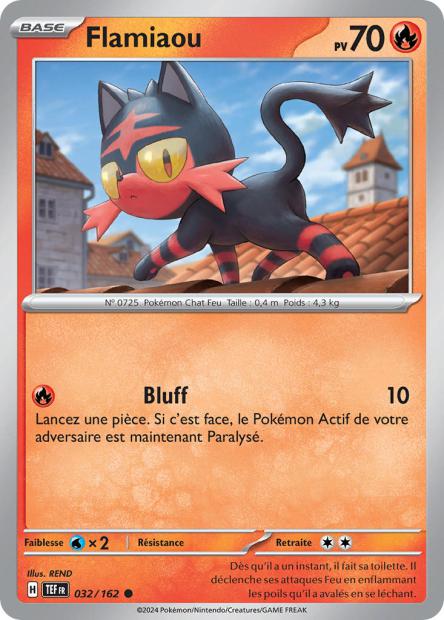 Carte Pokémon Flamiaou 032/162 TEF Forces Temporelles EV05 Neuf FR LorenZone
