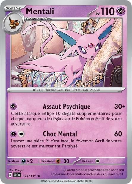 Carte Pokémon Mentali 033/131 Evolutions Prismatiques PRE EV8_5 Neuf FR LorenZone