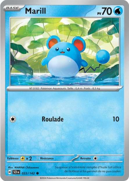 Carte Pokémon Marill 033/142 SCR Couronne Stellaire EV07 Neuf FR LorenZone