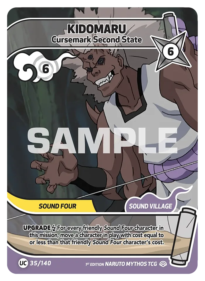 Carte Naruto Mythos Kidomaru Cursemark Second State 035/140 Uncommon Full Art Shinobi Shiren 2ème Chapitre Neuf EN LorenZone