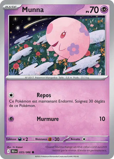 Carte Pokémon Munna 035/086 BLK Foudre Noire EV10_5 Neuf FR LorenZone